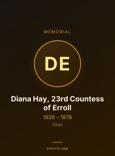 Memorial portrait of Diana Hay, 23rd Countess of Erroll