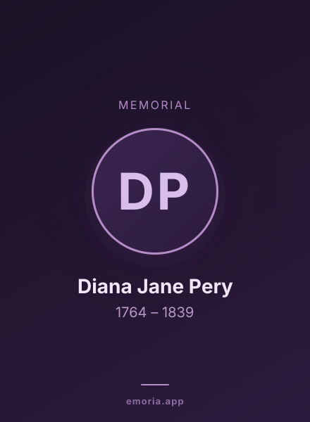 Memorial portrait of Diana Jane Pery