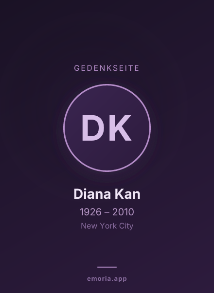 Gedenkportrait von Diana Kan