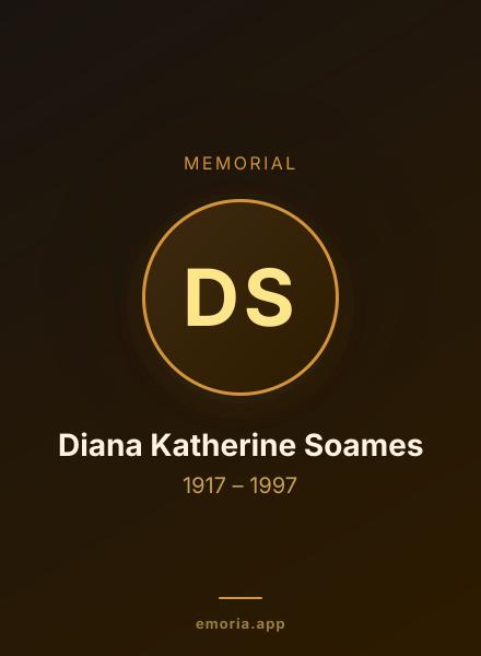 Memorial portrait of Diana Katherine Soames