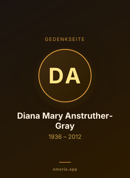Gedenkportrait von Diana Mary Anstruther-Gray