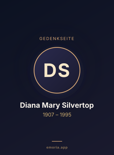Gedenkportrait von Diana Mary Silvertop