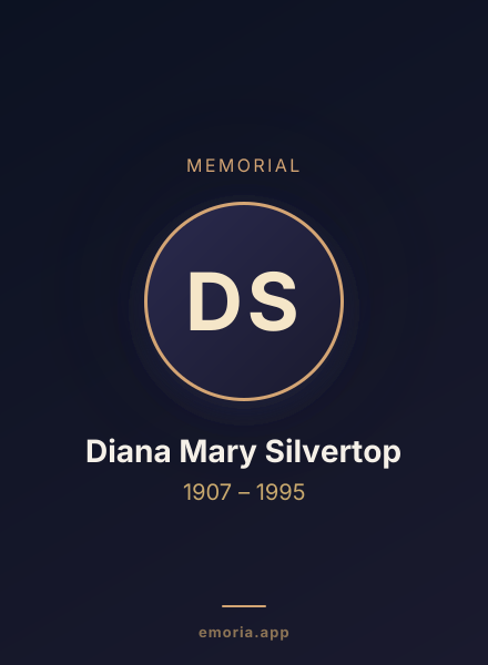 Memorial portrait of Diana Mary Silvertop