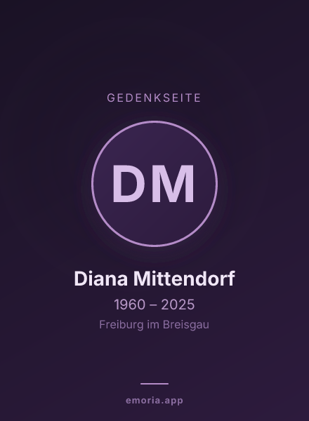 Gedenkportrait von Diana Mittendorf