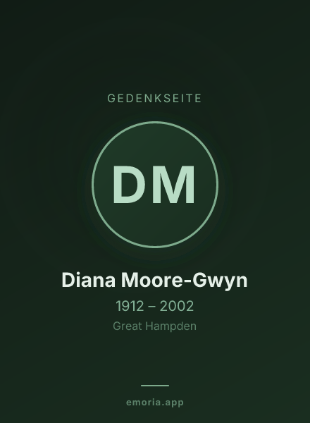 Gedenkportrait von Diana Moore-Gwyn