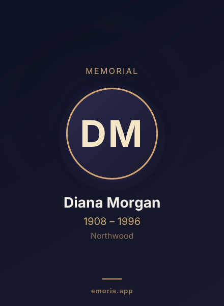 Memorial portrait of Diana Morgan
