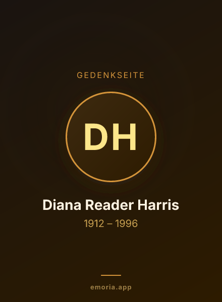 Gedenkportrait von Diana Reader Harris