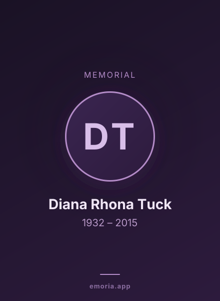 Memorial portrait of Diana Rhona Tuck