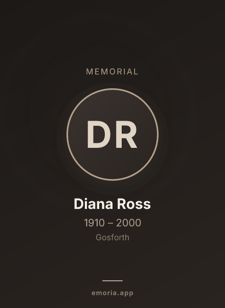 Memorial portrait of Diana Ross