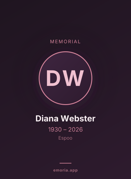 Memorial portrait of Diana Webster