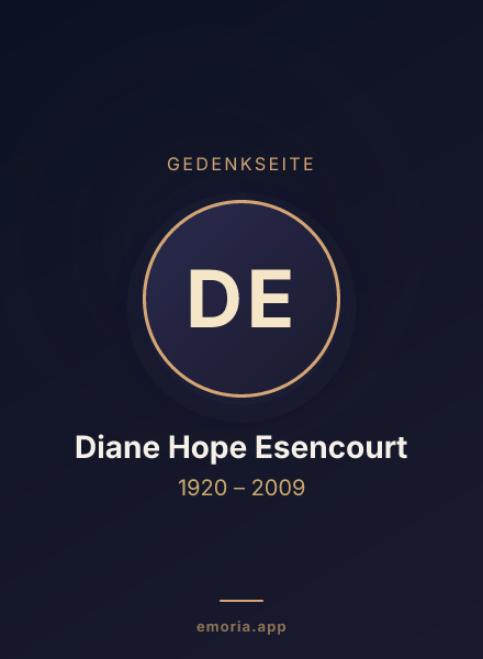 Gedenkportrait von Diane Hope Esencourt