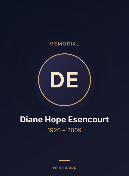 Memorial portrait of Diane Hope Esencourt