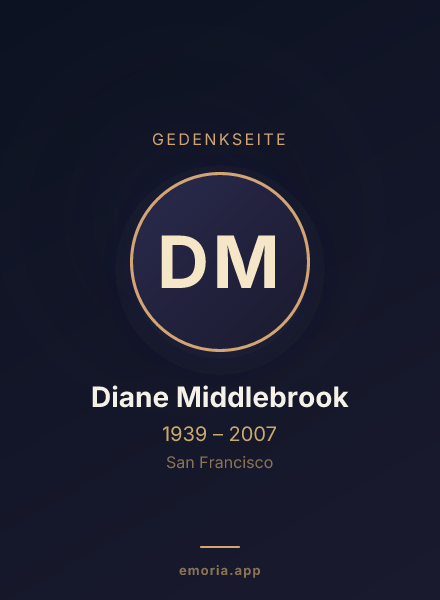 Gedenkportrait von Diane Middlebrook