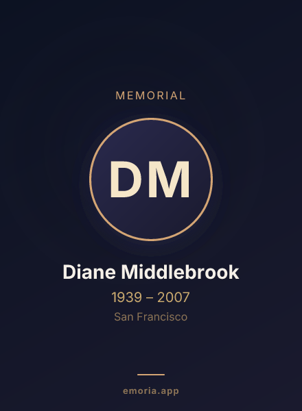 Memorial portrait of Diane Middlebrook