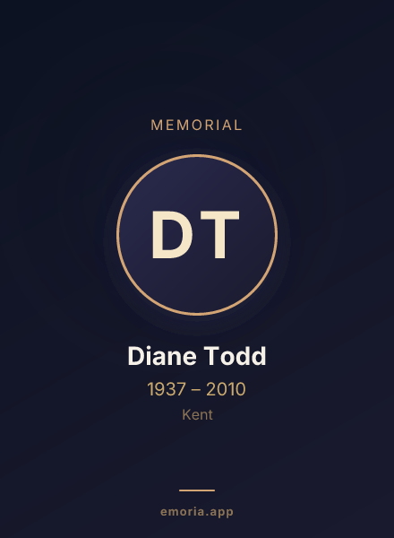 Memorial portrait of Diane Todd