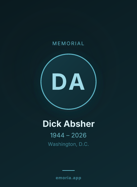 Memorial portrait of Dick Absher