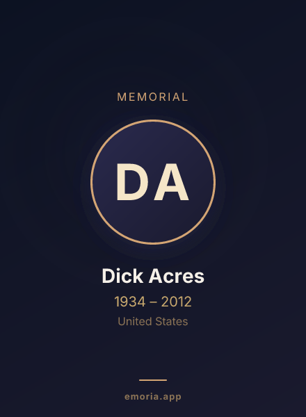 Memorial portrait of Dick Acres