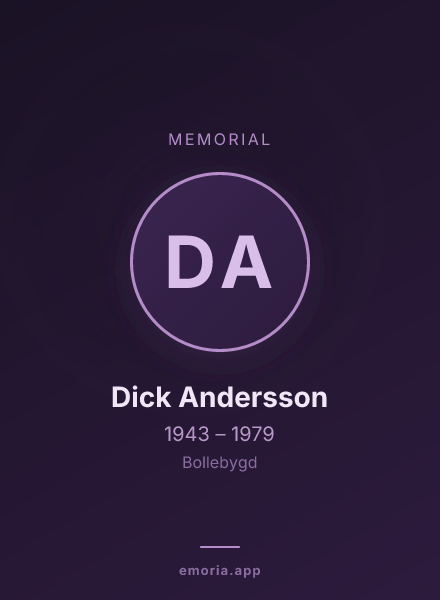 Memorial portrait of Dick Andersson
