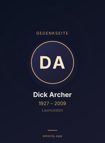 Gedenkportrait von Dick Archer