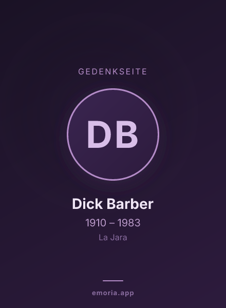 Gedenkportrait von Dick Barber