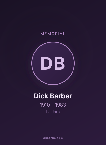 Memorial portrait of Dick Barber