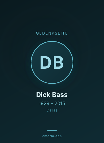 Gedenkportrait von Dick Bass