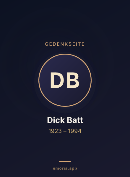 Gedenkportrait von Dick Batt