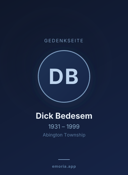 Gedenkportrait von Dick Bedesem