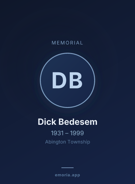 Memorial portrait of Dick Bedesem