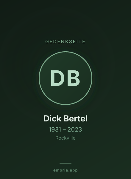 Gedenkportrait von Dick Bertel