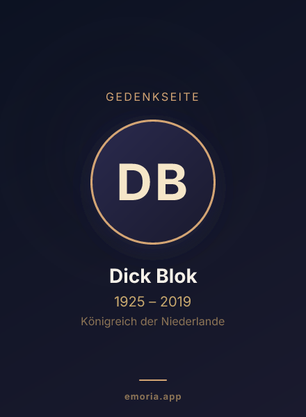 Gedenkportrait von Dick Blok