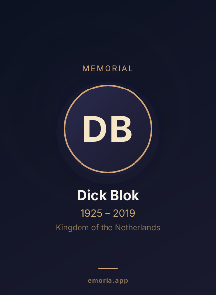 Memorial portrait of Dick Blok