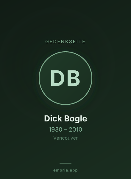 Gedenkportrait von Dick Bogle