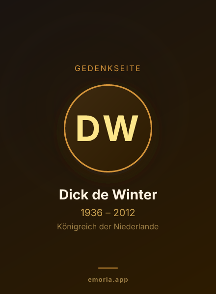 Gedenkportrait von Dick de Winter