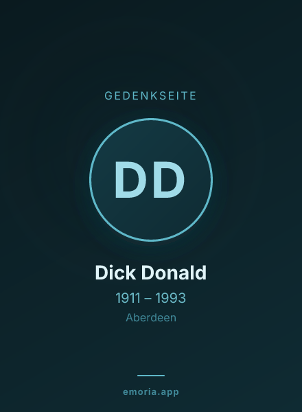 Gedenkportrait von Dick Donald