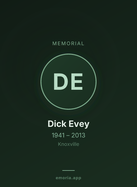 Memorial portrait of Dick Evey