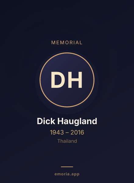 Memorial portrait of Dick Haugland