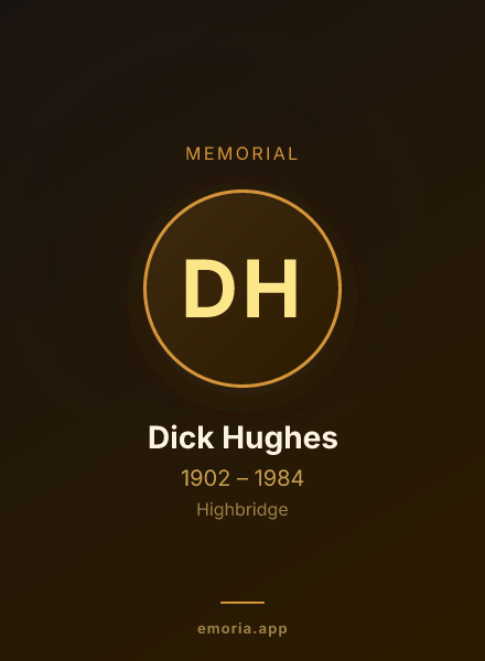 Memorial portrait of Dick Hughes