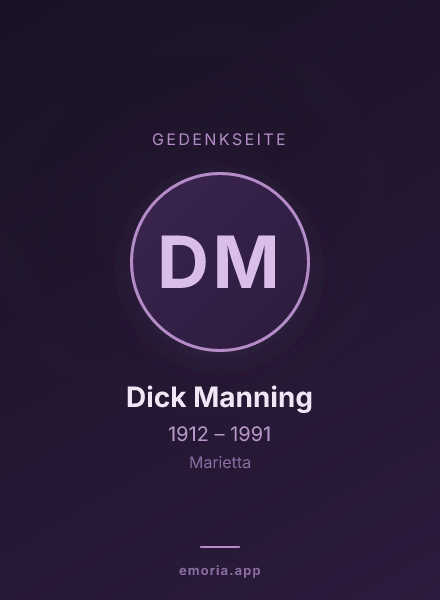 Gedenkportrait von Dick Manning