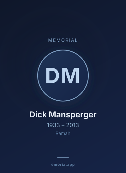 Memorial portrait of Dick Mansperger