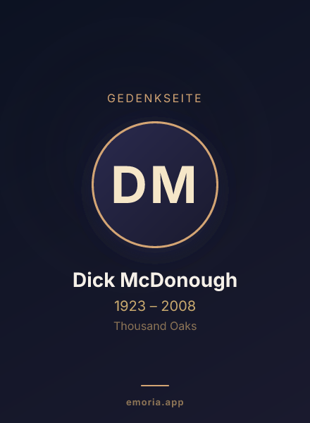 Gedenkportrait von Dick McDonough