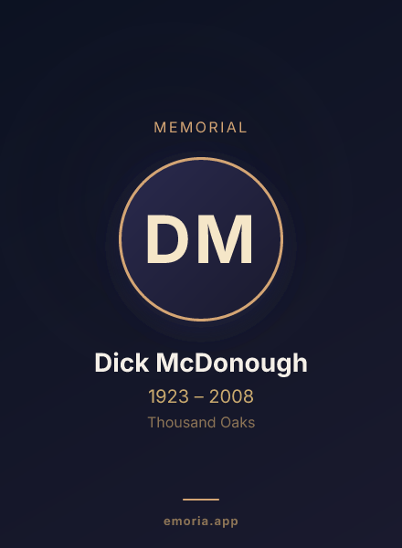 Memorial portrait of Dick McDonough