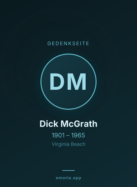 Gedenkportrait von Dick McGrath