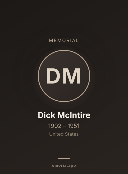 Memorial portrait of Dick McIntire