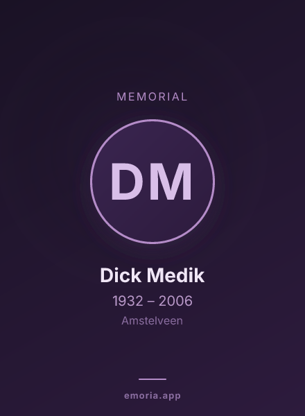 Memorial portrait of Dick Medik