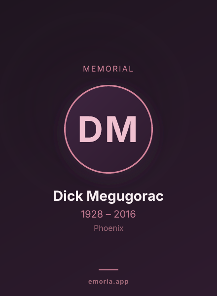 Memorial portrait of Dick Megugorac