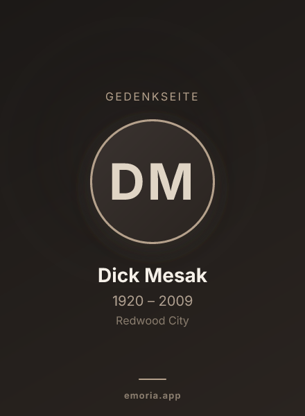 Gedenkportrait von Dick Mesak
