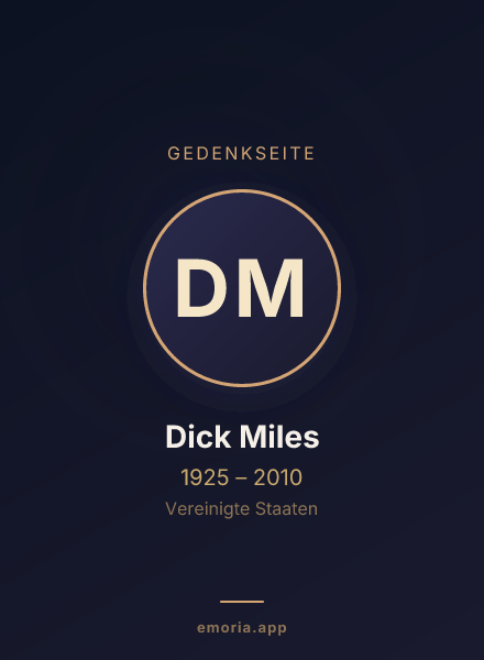 Gedenkportrait von Dick Miles