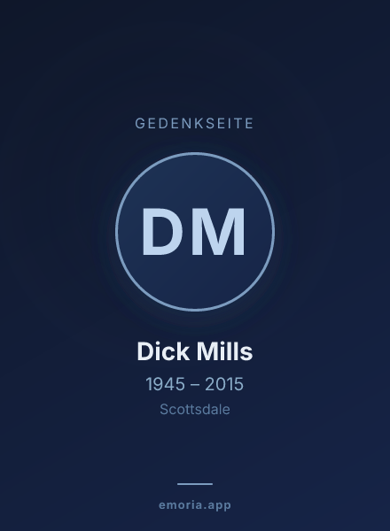 Gedenkportrait von Dick Mills