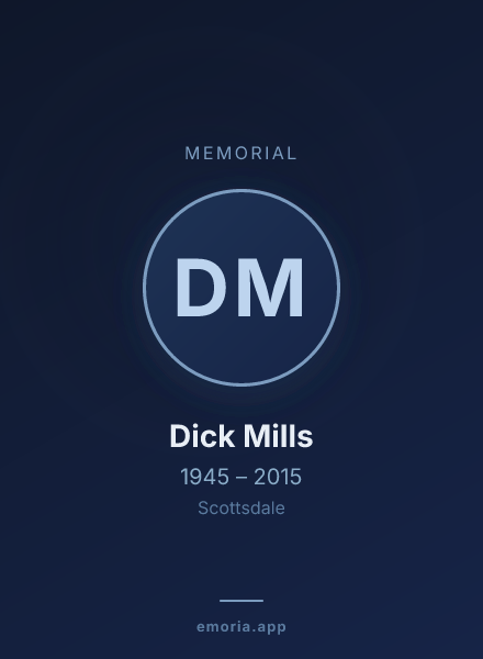 Memorial portrait of Dick Mills